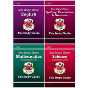 CGP KS3 Study Guides 4 Books Collection Set (English, Maths, Science) - The Book Bundle