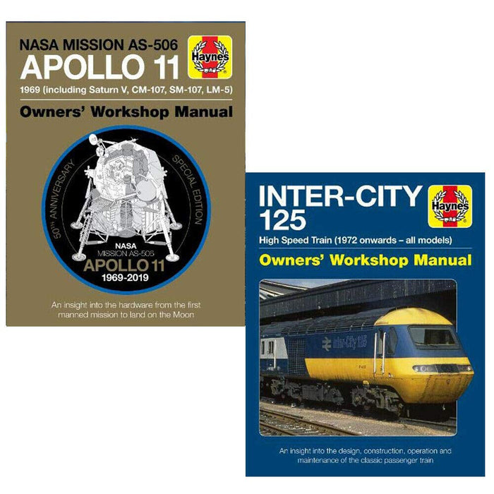 Apollo 11 50th Anniversary Edition, Intercity 125 Haynes Manual 2 books Collection Set - The Book Bundle