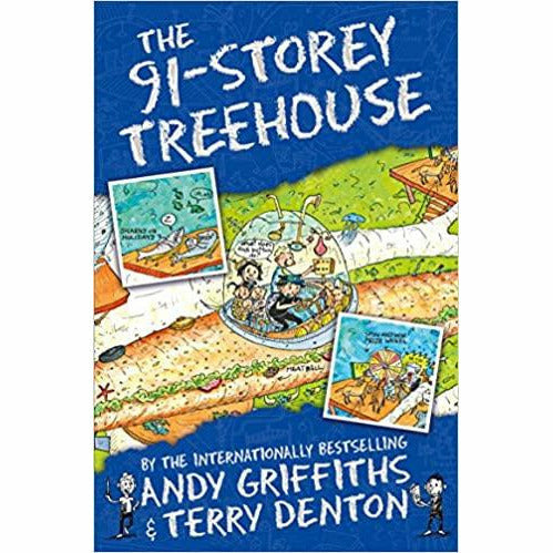 Paperback of The 91-Storey Treehouse by Andy Griffiths from The Treehouse Series, featuring colorful cover art.