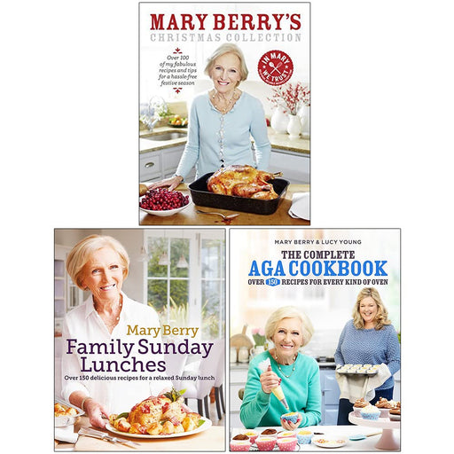 Mary Berry Collection 3 Books Set (Mary Berry's Christmas Collection, Family Sunday Lunches, The Complete Aga Cookbook) - The Book Bundle