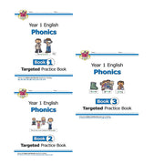 KS1 English Targeted Practice Book Phonics Year 1 Book 1-3 Collection 3 Books Set - The Book Bundle