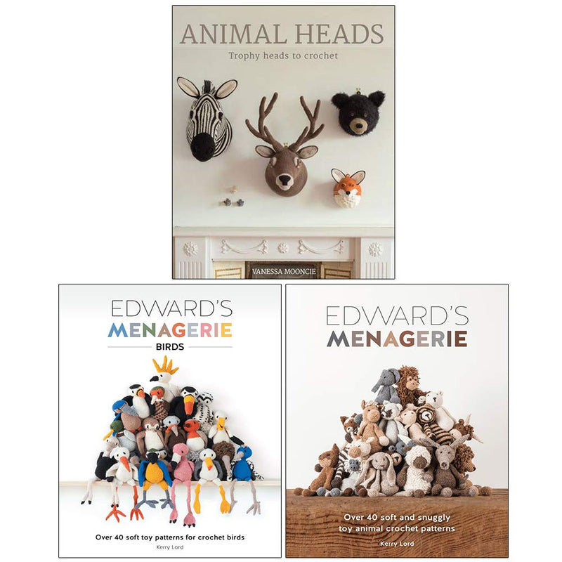 Edward's Menagerie 3-book collection set by Kerry Lord featuring colorful animal illustrations on paperback covers by Vanessa Mooncie.