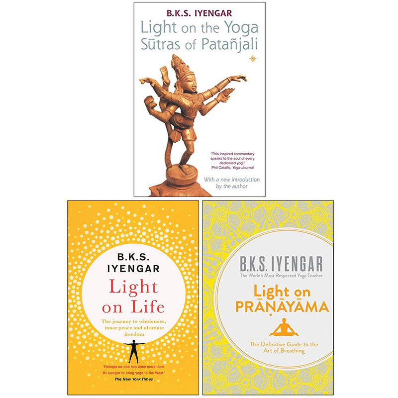 Light on the Yoga Sutras of Patanjali, Light on Life, Light on Pranayama 3 Books Collection Set By B.K.S. Iyengar - The Book Bundle