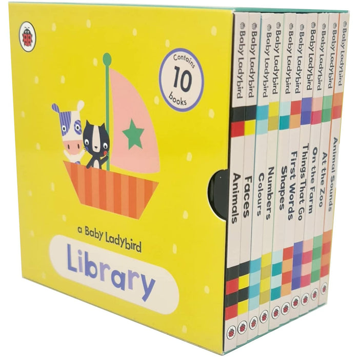A Baby Ladybird Library 10 Books Collection Set (Animals, Faces, Colours, Number) - The Book Bundle