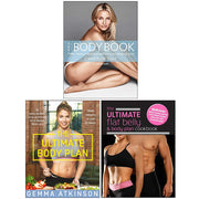Image of The Body Book, The Ultimate Body Plan, and Flat Belly Cookbook collection by The Book Bundle, featuring fitness and nutrition guides.