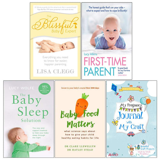 The Blissful Baby Expert, First Time Parent, The Baby Sleep Solution, Baby Food Matters, My Pregnancy Journal With My Craft 5 Books Collection Set - The Book Bundle