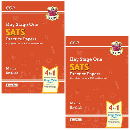 KS1 Maths and English SATS Practice Papers Pack (1-2) Collection 2 Books Set (for the 2020 tests) - The Book Bundle