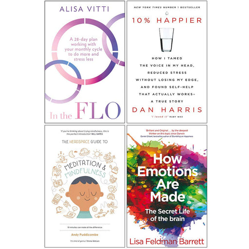 In the FLO, 10% Happier, How Emotions Are Made 4 Books Collection Set - The Book Bundle