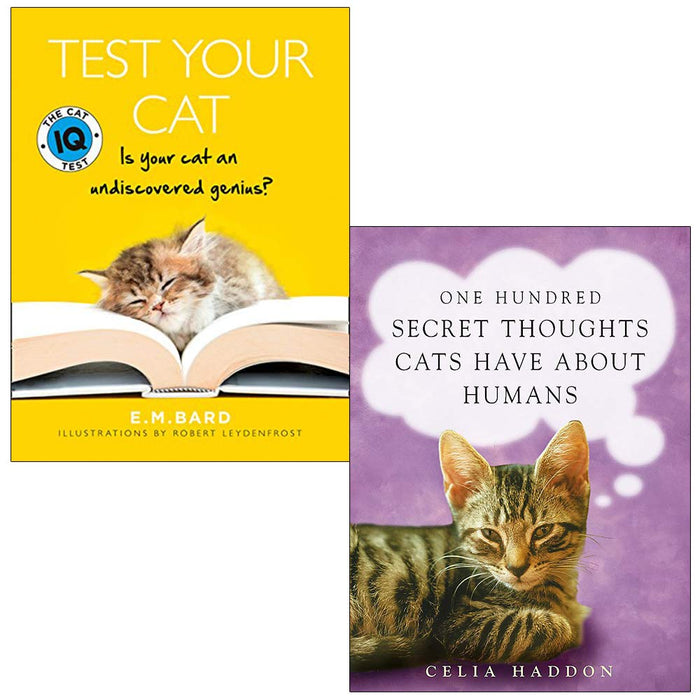 Test Your Cat The Cat Iq Test, One Hundred Secret Thoughts Cats Have About Humans 2 Books Collection Set - The Book Bundle