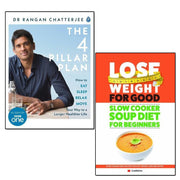 Set of two paperback books by Dr. Rangan Chatterjee on the 4 Pillar Plan and weight loss, published by Penguin Life.