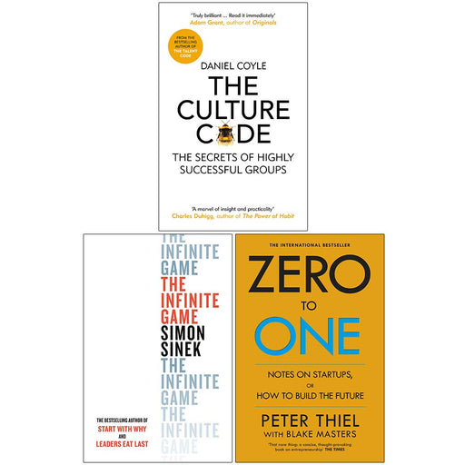 The Culture Code, The Infinite Game [Hardcover], Zero to One 3 Books Collection Set - The Book Bundle