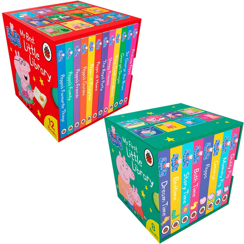 Peppa Pig My Little Library 20 Books Collection Set (Princess Peppa, Sir George The Brave, George’s) - The Book Bundle