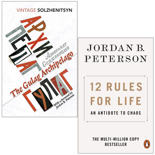 The Gulag Archipelago  & 12 Rules for Life An Antidote to Chaos By Jordan B. Peterson 2 Books Collection Set - The Book Bundle