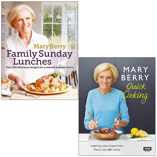 Mary Berry's Family Sunday Lunches & Mary Berry’s Quick Cooking 2 Books Collection Set - The Book Bundle