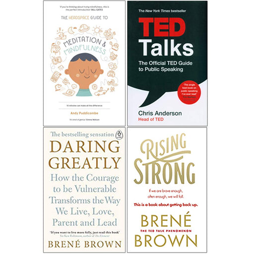 The Headspace Guide to Mindfulness & Meditation, TED Talks, Daring Greatly, Rising Strong 4 Books Collection Set - The Book Bundle