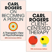 Two books by Carl Rogers, "On Becoming a Person" and "Client Centred Therapy," in a collection set published by Robinson Publishing Ltd.