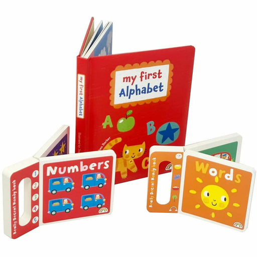 Stephen Barker 3 Board Books Collection Set My First Alphabet,Numbers,Words - The Book Bundle