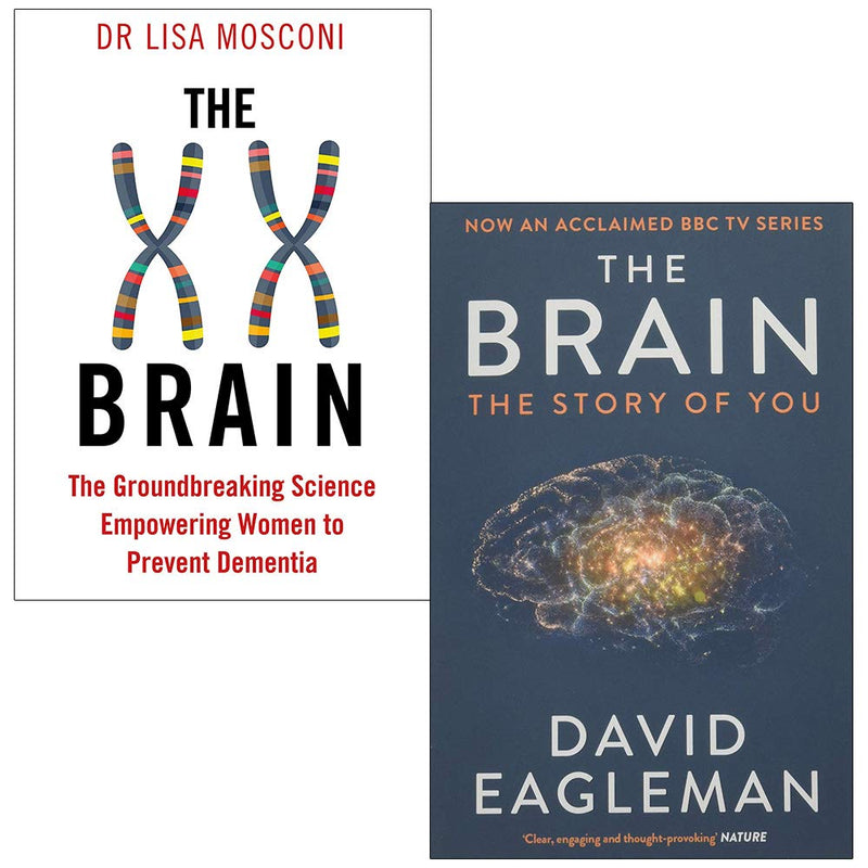 Two paperback books from the Allen & Unwin collection featuring Dr. Lisa Mosconi's "The XX Brain" and "The Brain: The Story of You."
