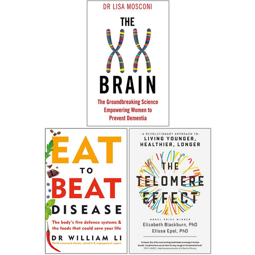 The XX Brain, Eat to Beat Disease, The Telomere Effect 3 Books Collection Set - The Book Bundle