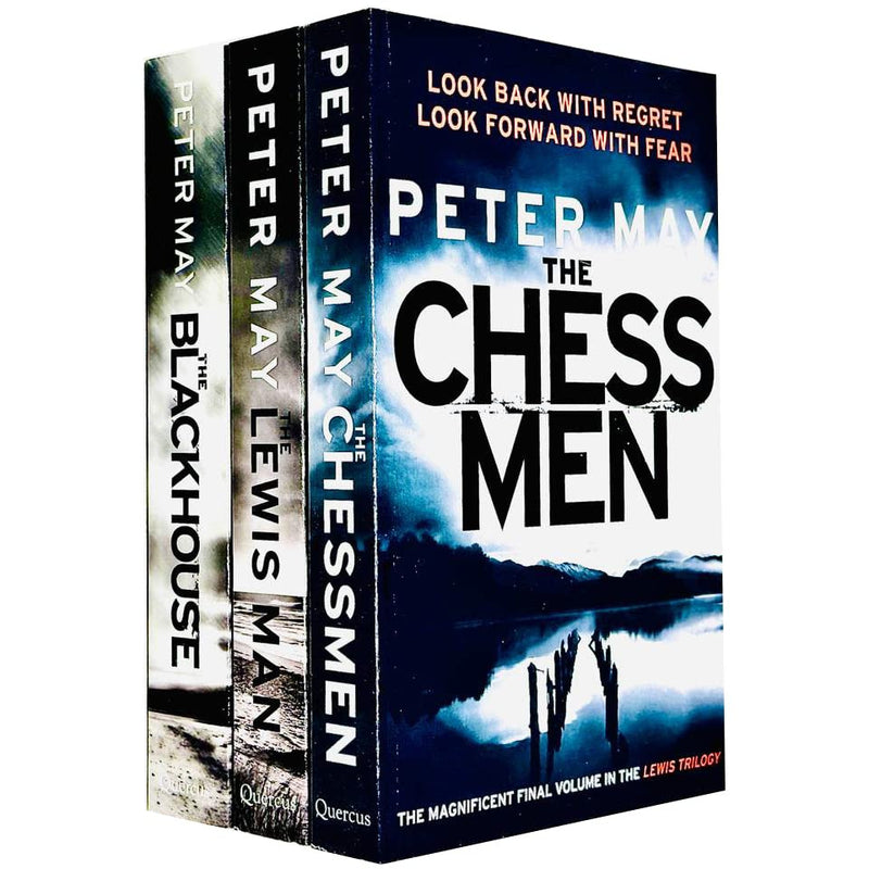 Set of three paperback fiction books from the Lewis Trilogy Series by Peter May, featuring covers of the Quercus brand.