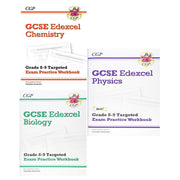 Cgp gcse 9-1 chemistry, biology, physics 3 books collection set- edexcel grade 8-9 targeted exam practice workbook - The Book Bundle