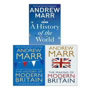 Three paperback books from Andrew Marr's history collection set, including A History of Modern Britain and A History of the World.