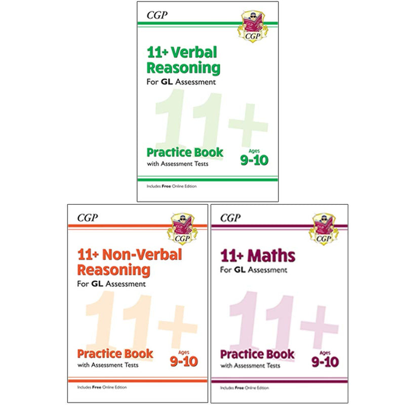 CGP 11+ Gl Verbal,Non-Verbal Reasoning,Maths Practice 3 Books Collection Set - The Book Bundle