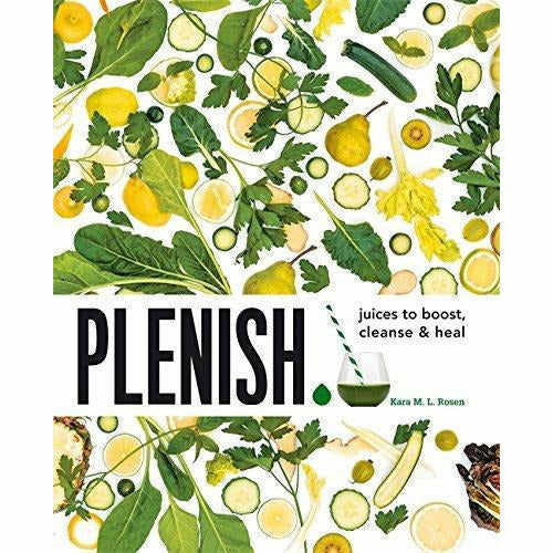 Two books from Kara Rosen's Detox Kitchen Bible collection on juices to boost, cleanse, and heal.