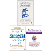 Set of three non-fiction books including The Body Keeps the Score and The Alzheimers Solution by Bessel van der Kolk and Dr. Ayesha Sherzai
