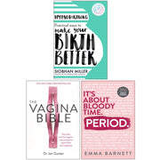Set of three non-fiction books by Piatkus: Hypnobirthing, The Vagina Bible, and Period, by Miller, Gunter, and Barnett, covers women's health topics.