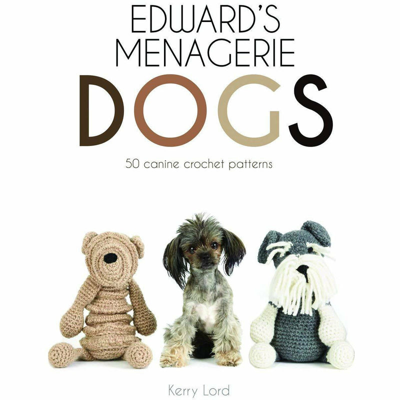 Set of four crochet and quilting books featuring dogs, love to crochet, and quilting techniques by Kerry Lord, Anna Wilkinson, and Sharon Burgess.