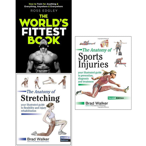 Worlds fittest book, anatomy of stretching and sports injuries 3 books collection set - The Book Bundle
