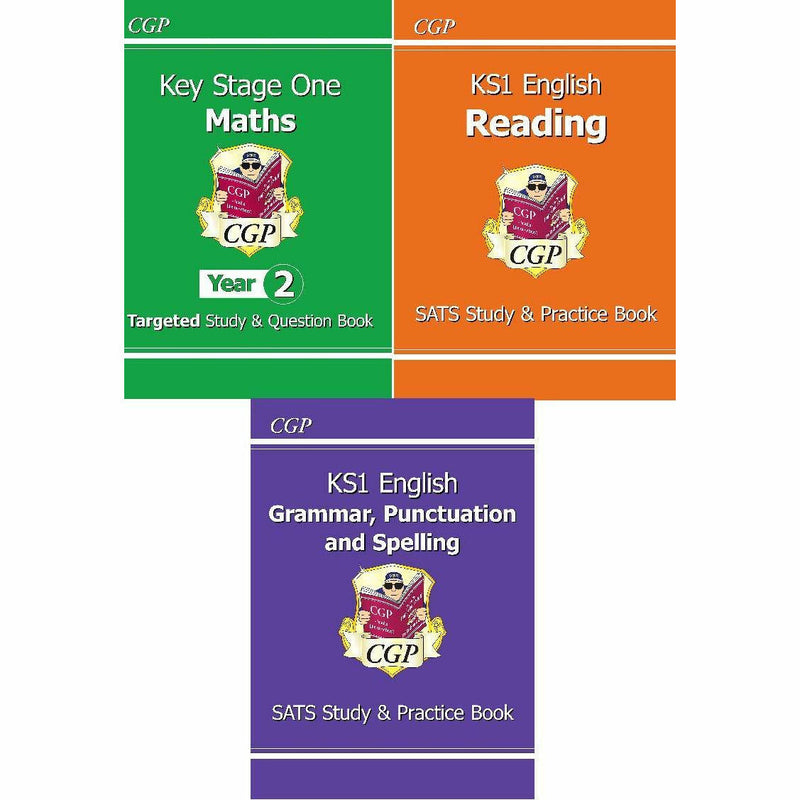 CGP New KS1 Study & Practice Book Collection 3 Books Bundle - The Book Bundle