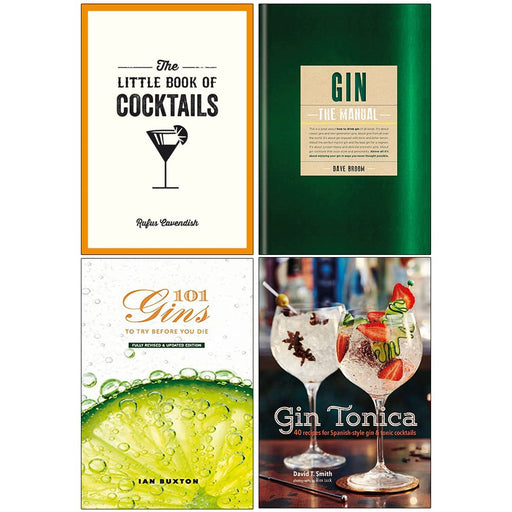 The Little Book of Cocktails, Gin The Manual[Hardcover], 101 Gins To Try Before You Die[Hardcover] & [Hardcover] Gin Tonica 4 Books Collection Set - The Book Bundle