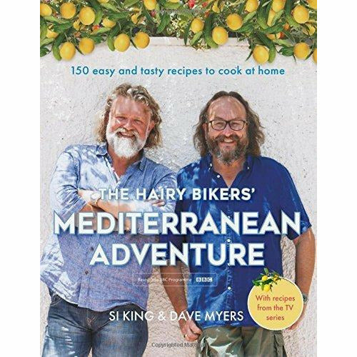 Set of three non-fiction books by Hairy Bikers, including Mediterranean Adventure and Slow Cooker Diet, with colorful cover images.