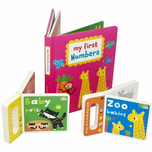 Stephen Barker 3 Board Books Collection Set First Numbers,Zoo Babies,Baby Pets - The Book Bundle