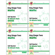 CGP New KS2 Maths SAT Buster 10-Minute Tests Foundation, Maths Book 1 & 2 Stretch 4 Books Collection Set - The Book Bundle