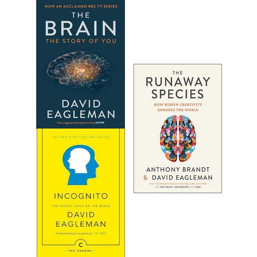 David eagleman the brain, incognito, runaway species [hardcover] 3 books collection set - The Book Bundle