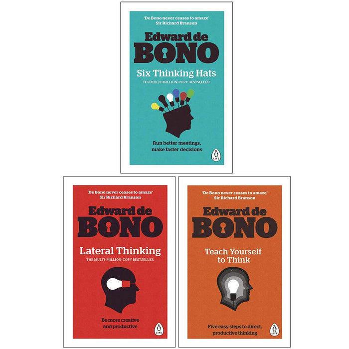 Edward de Bono Collection 3 Books Set (Six Thinking Hats, Lateral Thinking, Teach Yourself To Think) - The Book Bundle