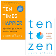 Bluebird paperback books set by Owen O'Kane featuring "Ten Times Happier" and "Ten To Zen" non-fiction collection.