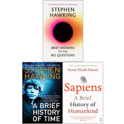Brief Answers to the Big Questions, A Brief History of Time, Sapiens 3 Books Collection Set - The Book Bundle