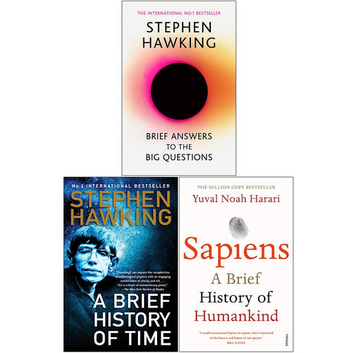 Brief Answers to the Big Questions, A Brief History of Time, Sapiens 3 Books Collection Set - The Book Bundle