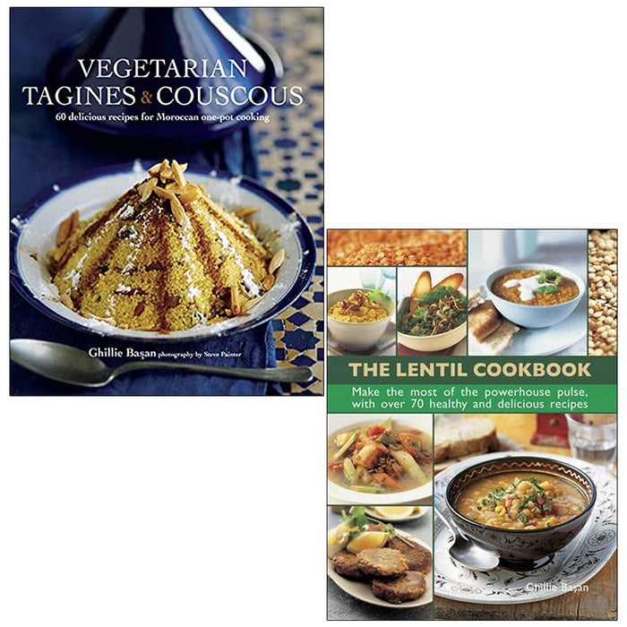 Ghillie Basan 2 Books Collection Set Vegetarian Tagines & Cous Cous, The Lentil Cookbook - The Book Bundle