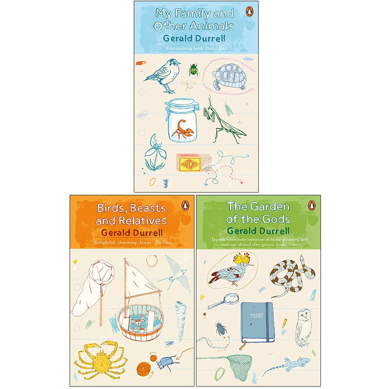 Gerald Durrell Corfu Trilogy 3 Books Collection Set (My Family and Other Animals, Birds Beasts and Relatives, The Garden of the Gods) - The Book Bundle