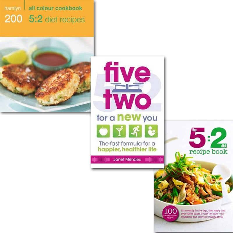 The 5:2 Diet Recipes Collection book set by The Book Bundle showing three paperback diet and recipe books on a white background.