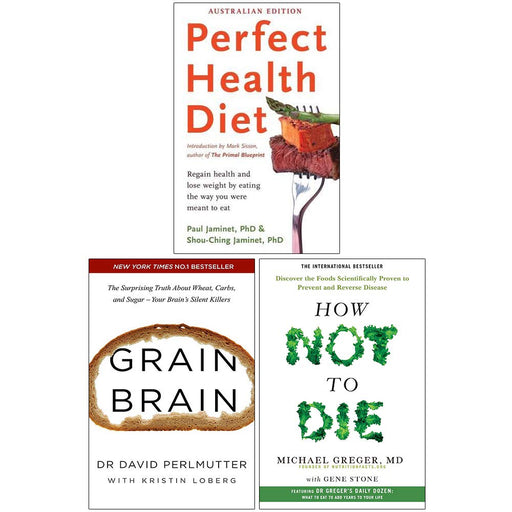 Perfect Health Diet, Grain Brain, How Not To Die 3 Books Collection Set - The Book Bundle