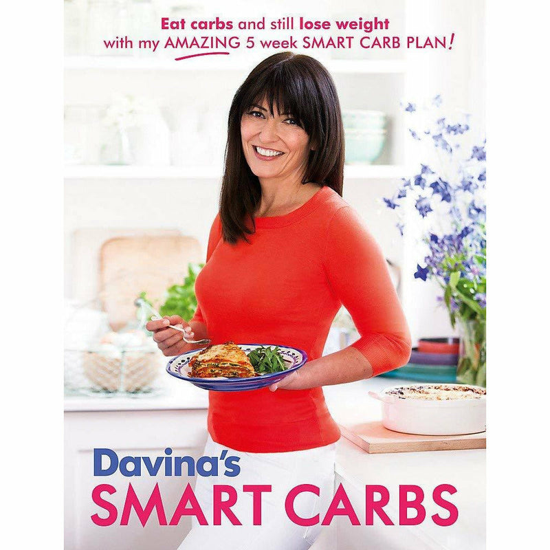 Davina Smart Carbs 3-book collection set and Tom Kerridge's Dopamine Diet book, non-fiction, mixed formats, by Bloomsbury Absolute and Iota.