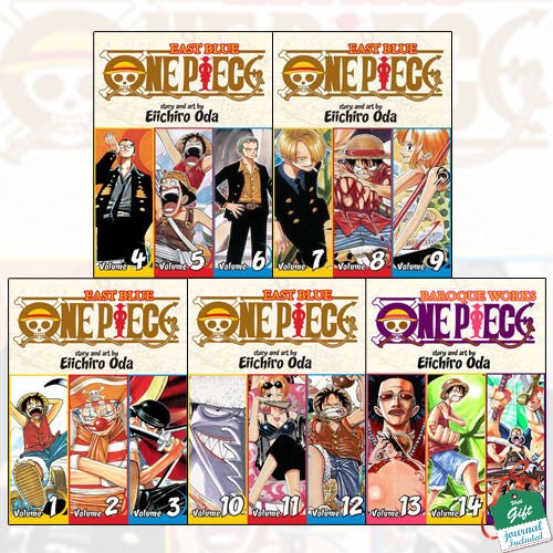 One Piece (3-in-1 Edition) Volume 1-5 Collection 5 Books Set With
