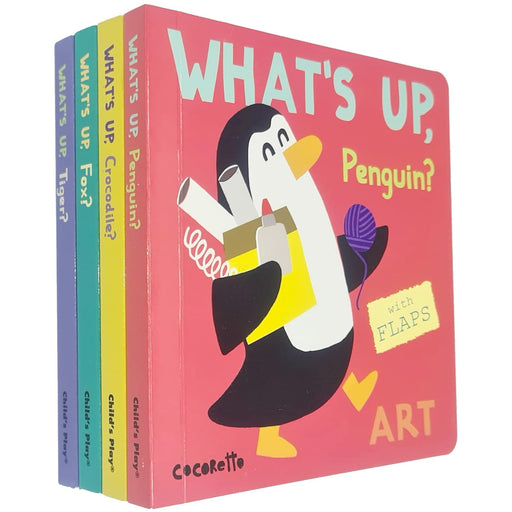 What's Up Series 4 Books Collection Set By Child's Play (What's Up Tiger?: Food, Penguin? Art, Crocodile? Sport, Fox?: Dressing Up) - The Book Bundle