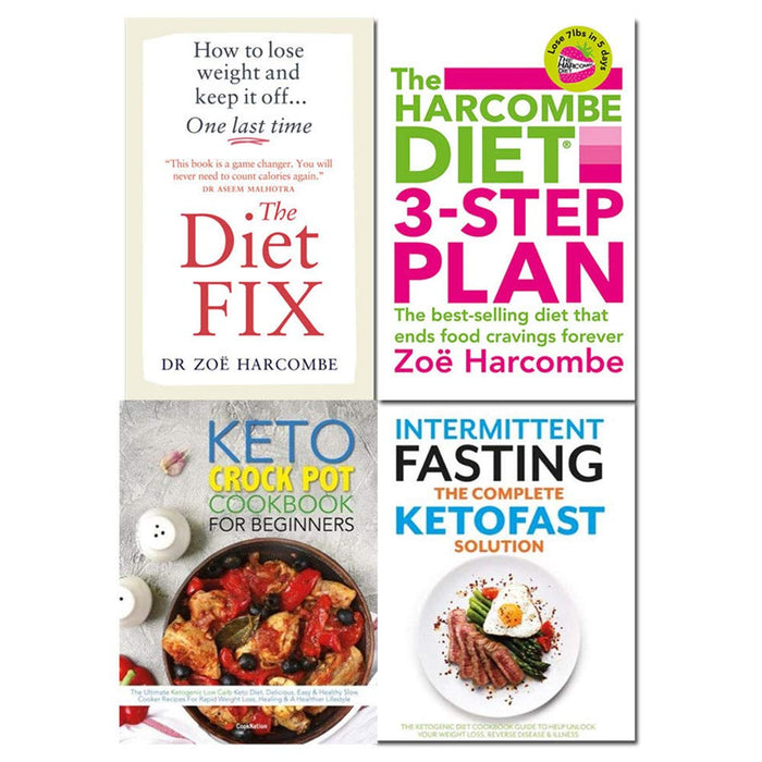 Diet fix, harcombe diet, keto crock pot cookbook, intermittent fasting the complete ketofast solution 4 books collection set - The Book Bundle